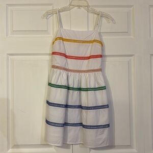 English Factory-White and Rainbow Trim Dress
